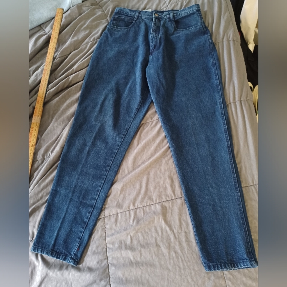 Bill Blass Vintage Jeans 16 High Rise Tapered Leg Soft Blue 80s Mom